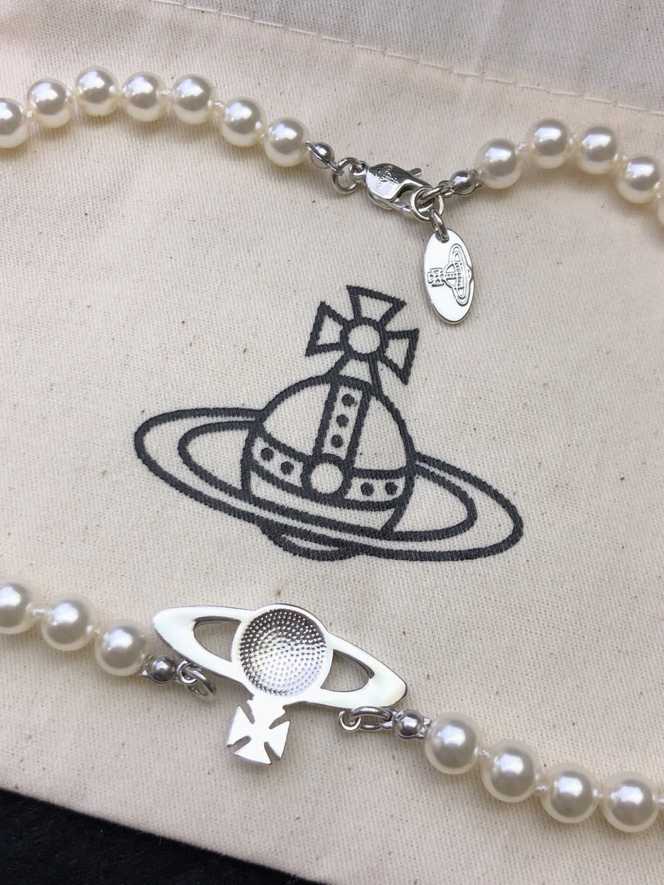 Vivienne Westwood Pearl Necklace with Orb Pendant
